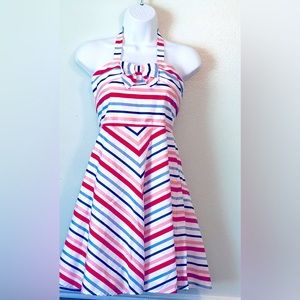 Janie And Jack Knit Dress Size 12 Multi Pink. Condition is Pre-owned